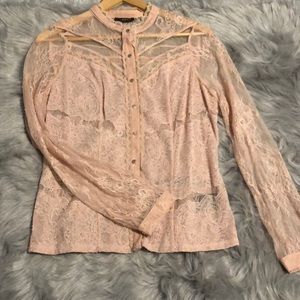 Bebe light pink blouse.
